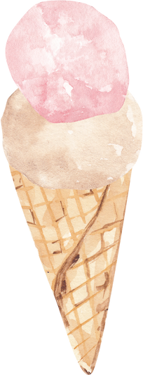 Ice cream clipart, watercolor ice cream printable illustration, summer food